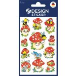 Matrica, papír, 3 ív, 76x120 mm, AVERY ZWECKFORM, "Z-Desing No.4304", gombák