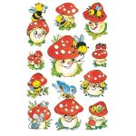 Matrica, papír, 3 ív, 76x120 mm, AVERY ZWECKFORM, "Z-Desing No.4304", gombák