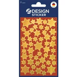   Ablakmatrica, 2 ív, 76x120 mm, AVERY ZWECKFORM, "Z-Desing No.52806", arany csillagok