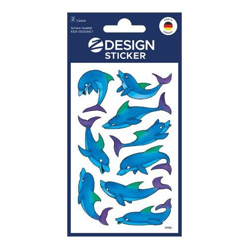 Matrica, papír, 2 ív, 76x120 mm, AVERY ZWECKFORM, "Z-Desing No.53444", csillogó delfinek