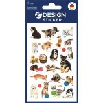 Matrica, papír, 3 ív, 76x120 mm, AVERY ZWECKFORM, "Z-Desing No.53487", macska és kutya