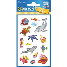   Matrica, papír, 2 ív, 76x120 mm, AVERY ZWECKFORM, "Z-Desing No.53707", csillogó tengeri állatok