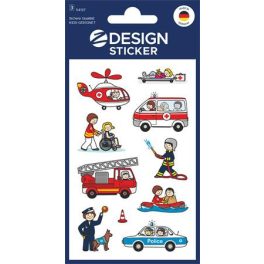   Matrica, papír,  3 ív, 76x120 mm, AVERY ZWECKFORM, "Z-Desing No.54137", mentősök, rendőrök, tűzoltók