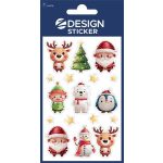 Matrica, 1 ív, 76x120 mm, AVERY ZWECKFORM, "Z-Design No.54478", karácsonyi figurák
