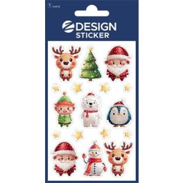   Matrica, 1 ív, 76x120 mm, AVERY ZWECKFORM, "Z-Design No.54478", karácsonyi figurák