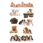 Matrica, papír,  3 ív, 76x120 mm, AVERY ZWECKFORM, "Z-Desing No.55972", kölyök kutyák