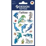 Matrica, tetoválás, 1 ív, 76x120 mm, AVERY ZWECKFORM, "Z-Desing No.56439", delfinek tengeri csillagokkal