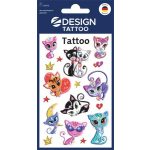 Matrica, tetoválás, 1 ív, 76x120 mm, AVERY ZWECKFORM, "Z-Desing No.56675", cicák