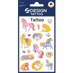 Matrica, tetoválás, 1 ív, 76x120 mm, AVERY ZWECKFORM, "Z-Desing No.56681", csillámos lovak