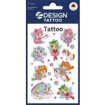 Matrica, tetoválás, 1 ív, 76x120 mm, AVERY ZWECKFORM, "Z-Desing No.56768",  tündérlányok és unikornisok