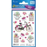 Matrica, papír, 3 ív, 76x120 mm, AVERY ZWECKFORM, "Z-Design No.56891", virágok