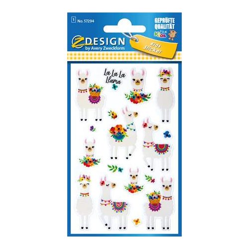 Matrica, műanyag, 1 ív, 76x120 mm, AVERY ZWECKFORM, "Z-Design No.57294", csillámos láma