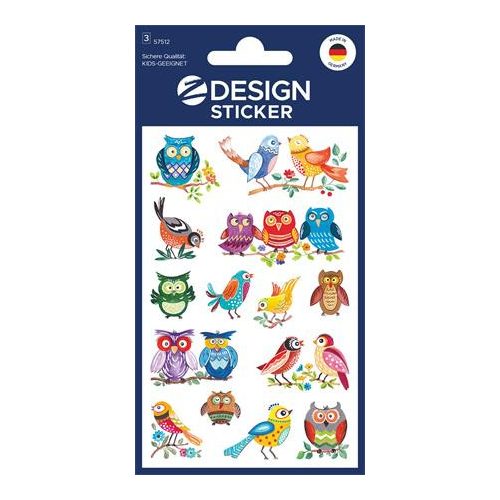 Matrica, papír, 3 ív, 76x120 mm, AVERY ZWECKFORM, "Z-Design No.57512", bagoly