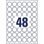 Etikett, 30 mm, kör, eltávolítható, AVERY ZWECKFORM, 480 etikett/csomag