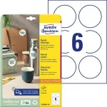 Etikett, 80 mm, kör, eltávolítható, AVERY ZWECKFORM, 60 etikett/csomag