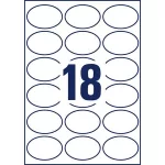 Etikett, univerzális, 63,5x42,3 mm, ovális, AVERY ZWECKOFRM, 180 etikett/csomag