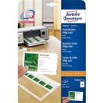 Névjegykártya, 85x54 mm, 200 g, mikroperforált, AVERY ZWECKFORM, 250 db/csomag