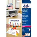 Névjegykártya, 85x54 mm, 270 g, mikroperforált,  AVERY ZWECKFORM, 250 db/csomag
