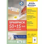 Etikett, univerzális, eltávolítható, 96x50,8 mm, AVERY ZWECKFORM, "Sparpack", 650 etikett/csomag
