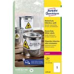 Etikett, 210x297 mm, poliészter, időjárásálló, 210x297 mm, AVERY ZWECKFORM, fehér, 20 etikett/csomag