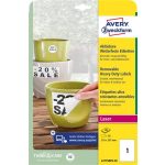 Etikett, 210x297 mm, poliészter, időjárásálló, etávolítható, AVERY ZWECKFORM, fehér, 20 etikett/csomag