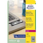 Etikett, 25,4x10 mm, poliészter, időjárásálló, AVERY ZWECKFORM, ezüst, 3780 etikett/csomag