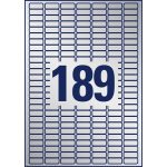 Etikett, 25,4x10 mm, poliészter, időjárásálló, AVERY ZWECKFORM, ezüst, 3780 etikett/csomag