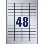 Etikett, 45,7x21,2 mm, poliészter, időjárásálló, AVERY ZWECKFORM, ezüst, 960 etikett/csomag