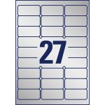 Etikett, 63,5x29,6 mm, poliészter, időjárásálló, AVERY ZWECKFORM, ezüst, 540 etikett/csomag