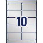 Etikett, 96x50,8 mm, poliészter, időjárásálló, AVERY ZWECKFORM, ezüst, 200 etikett/csomag