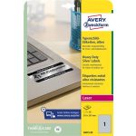 Etikett, 210x297 mm, poliészter, időjárásálló, AVERY ZWECKOFRM, ezüst, 20 etikett/csomag