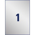 Etikett, 210x297 mm, poliészter, időjárásálló, AVERY ZWECKOFRM, ezüst, 20 etikett/csomag