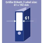 Iratrendező etikett, univerzális, 61x192 mm, AVERY ZWECKFORM, 40 etikett/csomag
