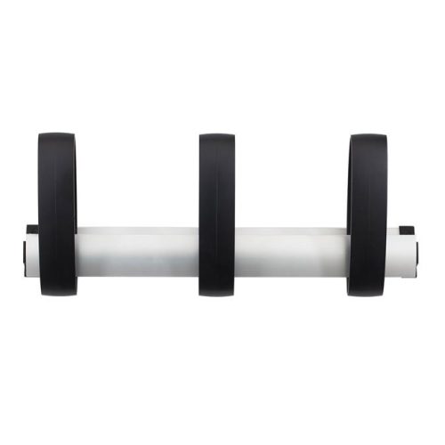 Ruhafogas, fali, fém, 3 db akasztóval, ALBA, fekete –ezüst