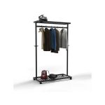 Ruhaállvány, mobil, fém váz, ALBA "Noko", fekete