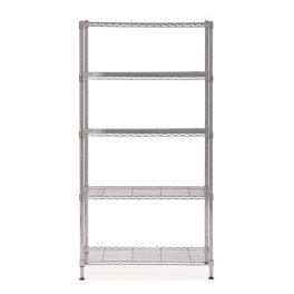Polcrendszer, fém, 5 polc, 200x90x35 cm, ALBA