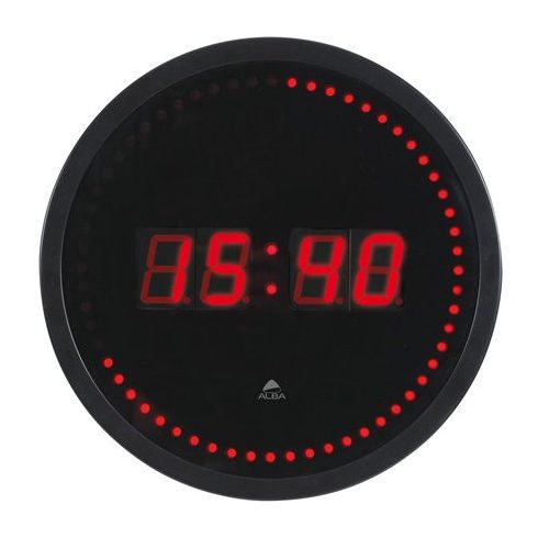 Falióra, LED kijelzős, 30 cm, ALBA "Horled", fekete