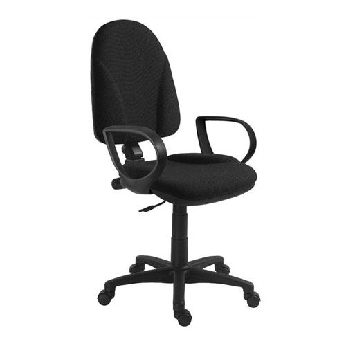 Irodai forgószék, szövetborítás, fekete lábkereszt, karfával, "1080", fekete