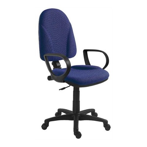 Irodai forgószék, szövetborítás, fekete lábkereszt, karfával, "1080", kék