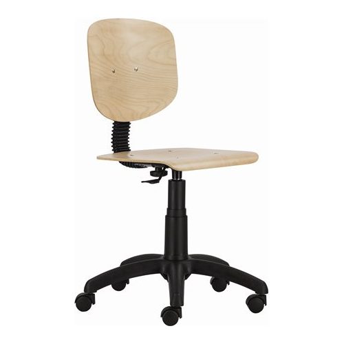 Munkaszék, gázliftes, háttámlás, fa ülőfelület és támla, "1030 Nor", bükk