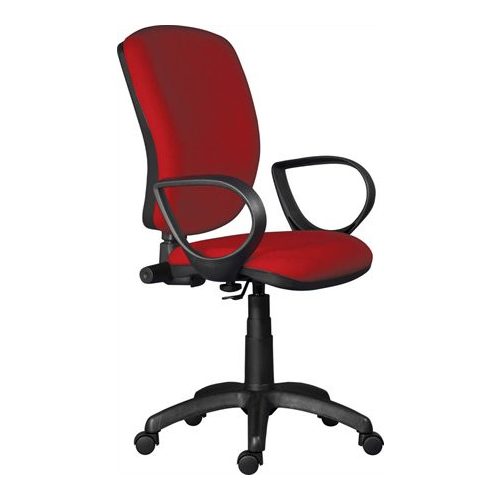 Irodai forgószék, szövetborítás, fekete lábkereszt, "Nuvola", piros