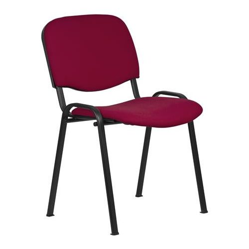 Tárgyalószék, szövetborítás, fekete fémváz, "Felicia", bordó