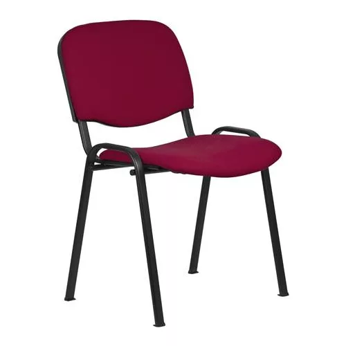 Tárgyalószék, szövetborítás, fekete fémváz, "Felicia", bordó