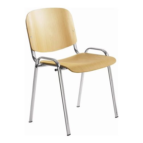 Tárgyalószék, fa ülőlappal, krómozott lábbal, "1120 LC"