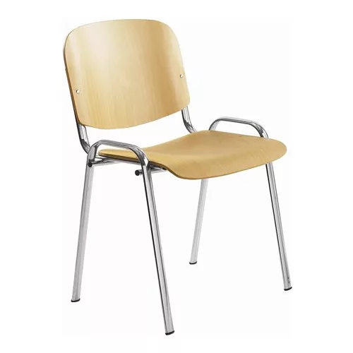 Tárgyalószék, fa ülőlappal, krómozott lábbal, "1120 LC"