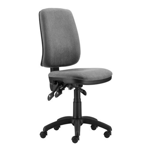 Irodai forgószék, szövetborítás, fekete lábkereszt, "1640 ASYN", szürke