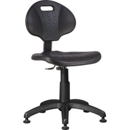   Munkaszék, háttámlás, műanyag ülőfelület, tappanccsal "1290", fekete