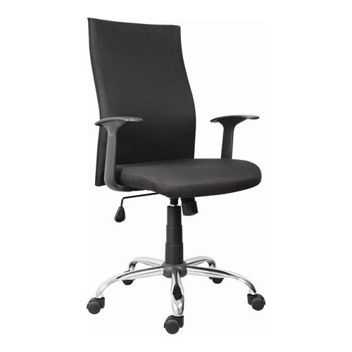 Irodai forgószék, szövetborítás, krómozott lábkereszt, "Texas", fekete