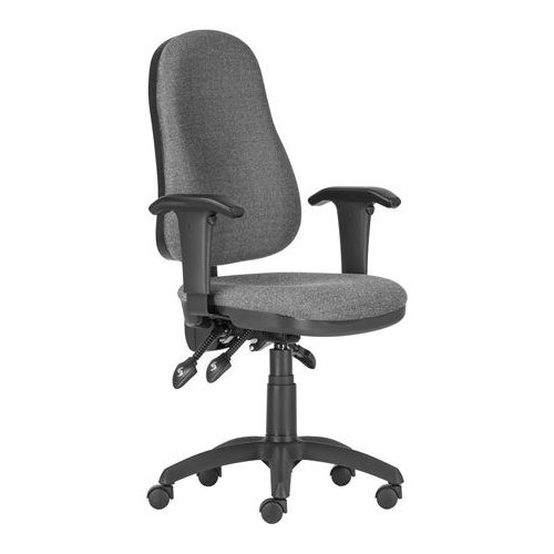 Irodai forgószék, szövetborítás, fekete lábkereszt, karfával "Xenia ASYN ", szürke