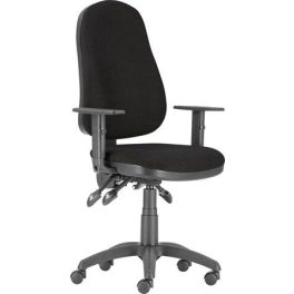   Irodai forgószék, szövetborítás, fekete lábkereszt, karfával, "Xenia ASYN ", fekete